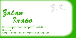 zalan krapo business card